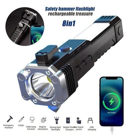 Waterproof Flashlight | 2600 mAh Power Bank with USB Power Cable